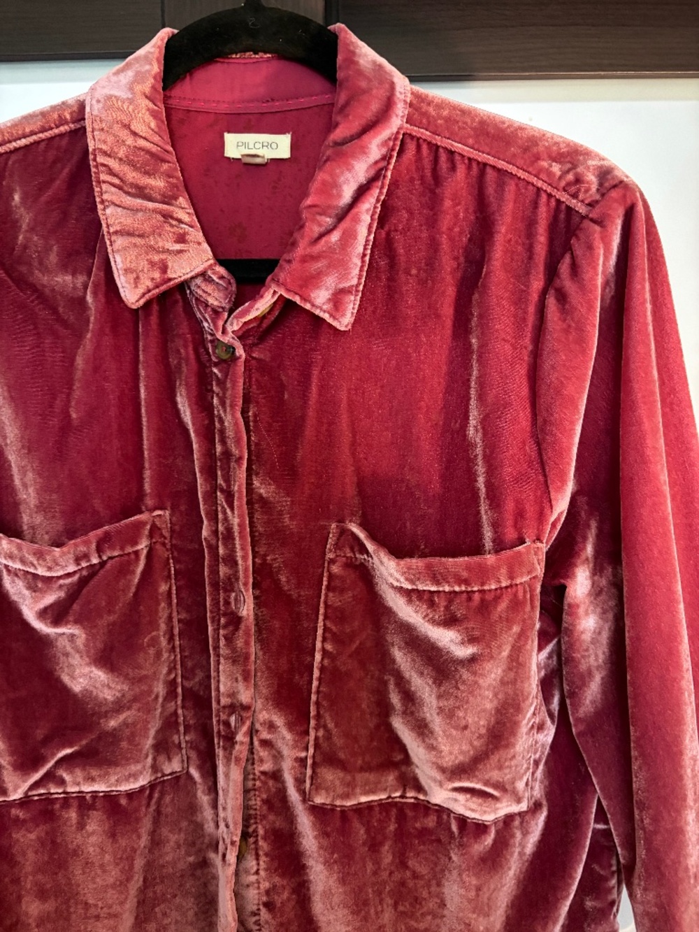 Pilcro by Anthropologie Velvet-Like Button Down - Picture 2 of 7